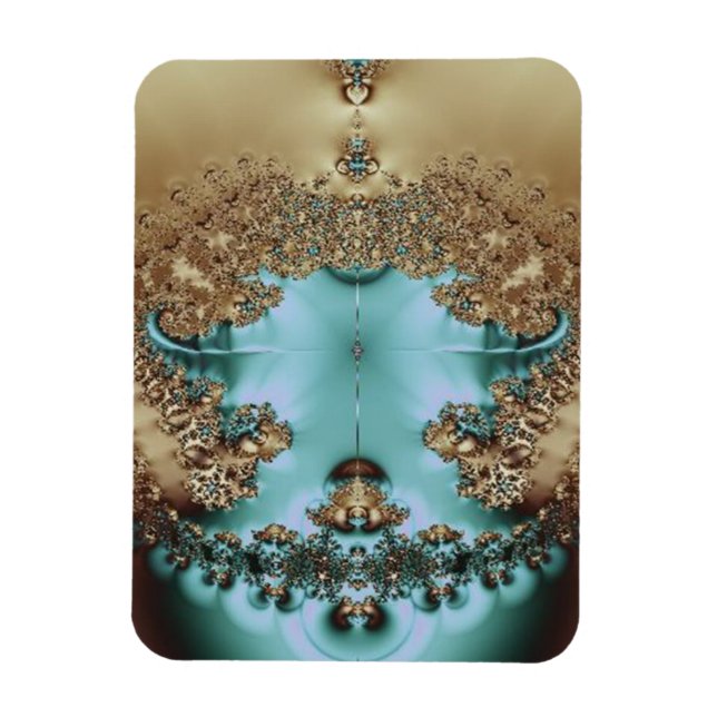 Elegantes Royal Gold und Aqua Magnet (Vertikal)