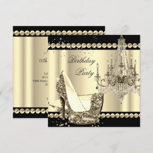 Elegantes Royal Sepia Gold Cream Chandelier Party  Einladung