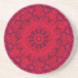 Elegantes Ruby Red Intricate Imitate Glass Getränkeuntersetzer