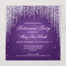 Elegantes Ruhestand Party Night Dazzle Lila