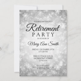 Elegantes Ruhestand Party Silver Winter Wonderland Einladung