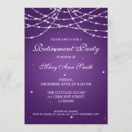 Elegantes Ruhestand Party Stars Lila Einladung
