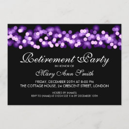 Elegantes Ruhestands-Partylila Hollywood-Zauber Einladung