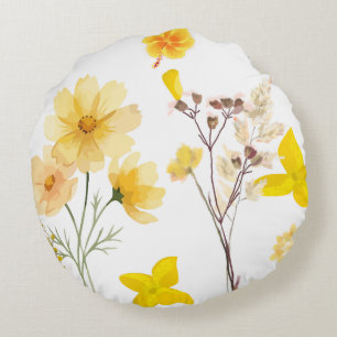 Elegantes rundes Blumenkissen - Schöne Blumen für  Kissen
