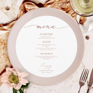 Elegantes rundes Hochzeitsmenükarten-Design für Te Menükarte