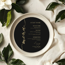 Elegantes rundes Hochzeitsmenükarten-Design für Te Menükarte