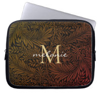 Elegantes Rust Orange Gold Floral Script Monogram