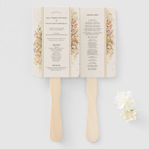Elegantes Rustic Fall Beige Hochzeitsprogramm Fächer