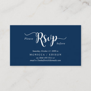 Elegantes Rustic Navy Blue, Party UAWG, reagieren Begleitkarte