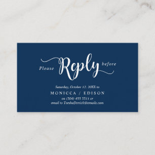 Elegantes Rustic Navy Blue, Party UAWG, reagieren Begleitkarte