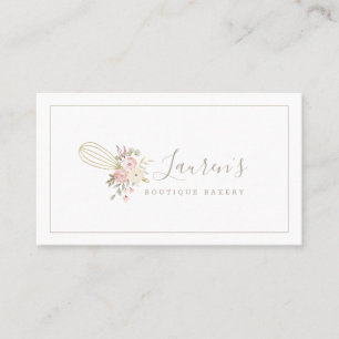 Elegantes rustikales Blumen-Logo für eine Heimbäck Visitenkarte