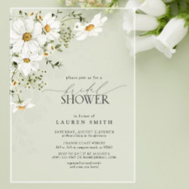 Elegantes rustikales Déisy-Brautparty Acryleinladungen