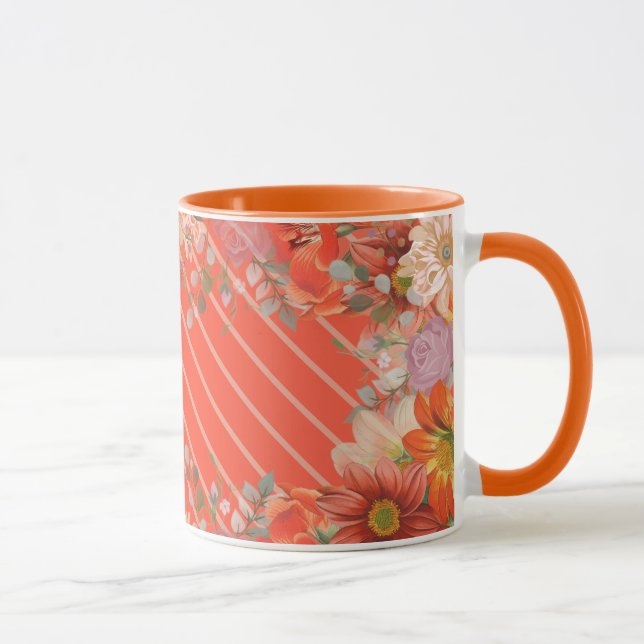 Elegantes rustikales Floraldesign Tasse (Rechts)
