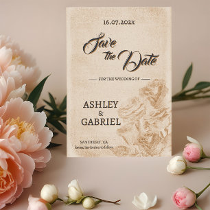 Elegantes Rustikales Florales Hochzeits-Save-The-D Save The Date