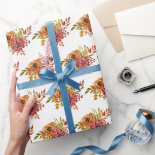 Elegantes rustikales Herbst-Blumen-Geschenkpapier Geschenkpapier