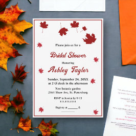 Elegantes Rustikales Herbstlaub Herbst Brautparty Einladung