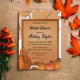 Elegantes rustikales Herbstlaub Pumpkin Brautparty Einladung