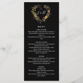 Elegantes rustikales Herz Hochzeitsessen Menükarte