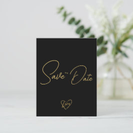Elegantes rustikales Holz Schwarz und Shiny Save t Mitteilungskarte