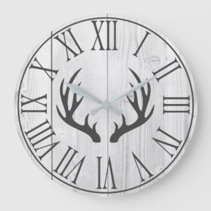 Elegantes rustikales Imitat weiße Holz u. Große Wanduhr