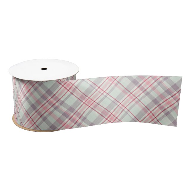 Elegantes rustikales Kariertes Muster Satinband (Spule)