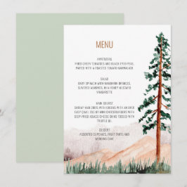 Elegantes Rustikales Menü "Bäume Landschaft" Einladung