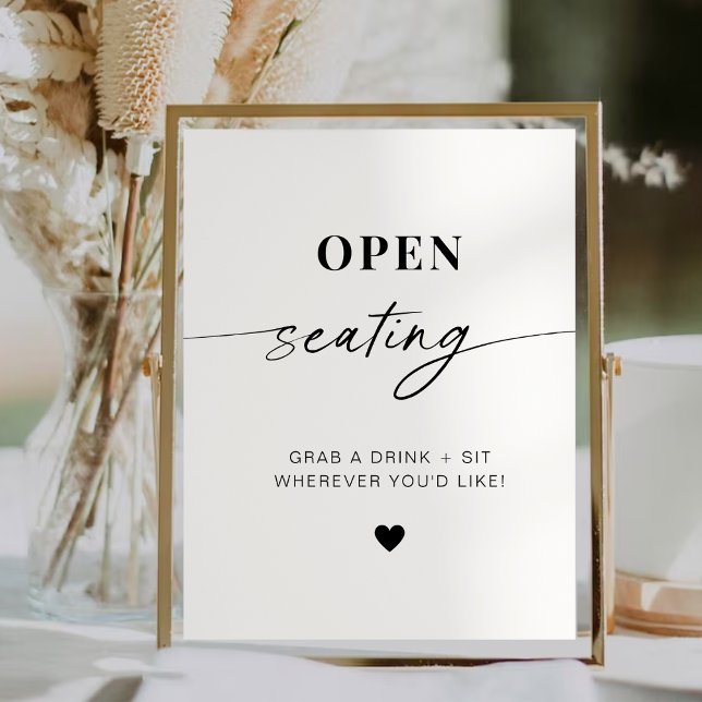 Elegantes, rustikales Open-Seating-Zeichen, Ihren  Sockelschild (Von Creator hochgeladen)