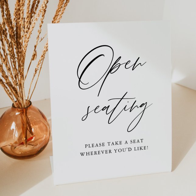 Elegantes, rustikales Open-Seating-Zeichen, Ihren  Sockelschild (Von Creator hochgeladen)