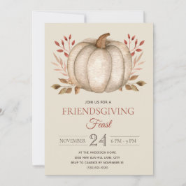 Elegantes rustikales Pumpkin Friendsgiving-Fest Ab Einladung