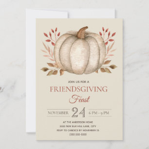 Elegantes rustikales Pumpkin Friendsgiving-Fest Ab Einladung
