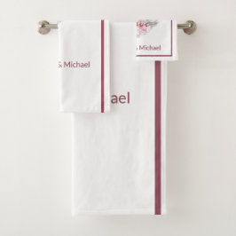 Elegantes rustikales rosa Modernes Chic Badhandtuch Set