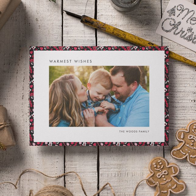 Elegantes rustikales Rot-Schwarz-Weihnachtsgebäck Feiertagskarte (Von Creator hochgeladen)