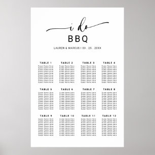 Elegantes rustikales Script I Do GRILLEN Seating C Poster