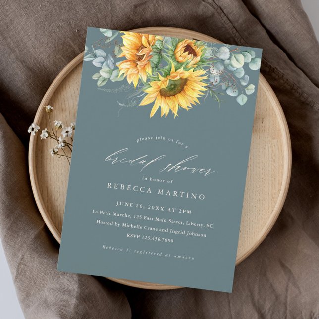Elegantes rustikales Sonnenblumen-Brautparty Einladung (Von Creator hochgeladen)