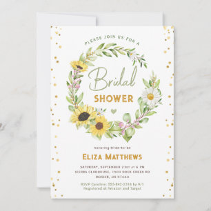 Elegantes rustikales Sonnenblumen Brautparty Herbs Einladung