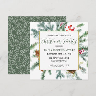Elegantes rustikales Winter Botanisches Weihnachts Einladung