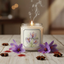Elegantes Saffron Soy Wax Candle Business Label