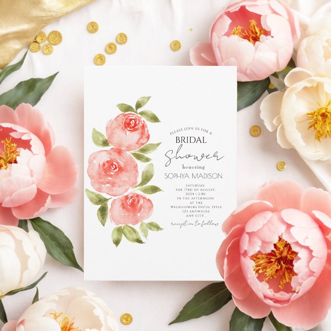 Elegantes Sage Green Coral Boho Floral Brautparty Einladung (Von Creator hochgeladen)