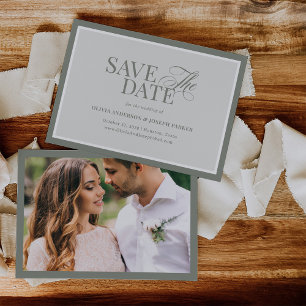 Elegantes Sage Green Foto   Classic Luxe Save The Date