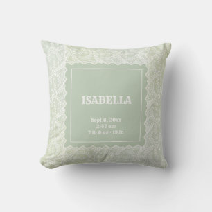 Elegantes Sage Green Imitats Spitzen Geschlecht ne Kissen
