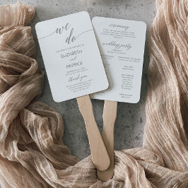 Elegantes Sage Green We Do Wedding Programm Fächer