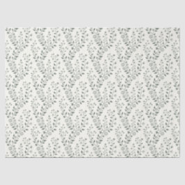Elegantes Salbei-Cream Minimalist Boho Blumenmuste Seidenpapier