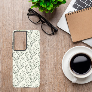 Elegantes Salbei-Cream Minimalistisches Boho-Blume Samsung Galaxy Hülle
