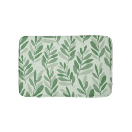 Elegantes Salbei- und Olivenblatt-Naturmuster Badematte