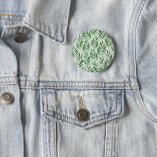 Elegantes Salbei- und Olivenblatt-Naturmuster Button