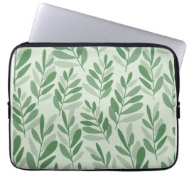 Elegantes Salbei- und Olivenblatt-Naturmuster Laptopschutzhülle