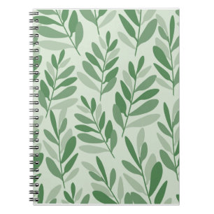 Elegantes Salbei- und Olivenblatt-Naturmuster Notizblock