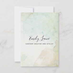 Elegantes Salbeigrün Aquarell Mitteilungskarte