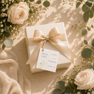 Elegantes Salbeigrün Gold Botanisch Mit Liebe Geschenkanhänger