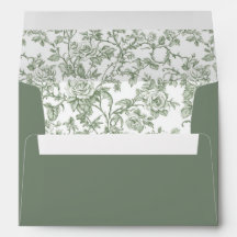 Elegantes Salbeigrünes Blumen-Toile-Hochzeitsansch